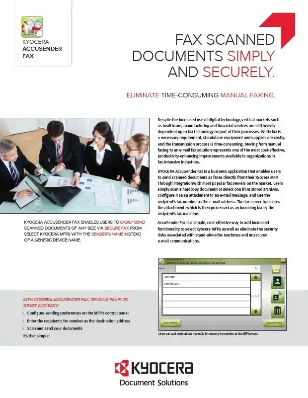 Kyocera, Software, Capture, Distribution, Accusender Fax, Mega Business Systems