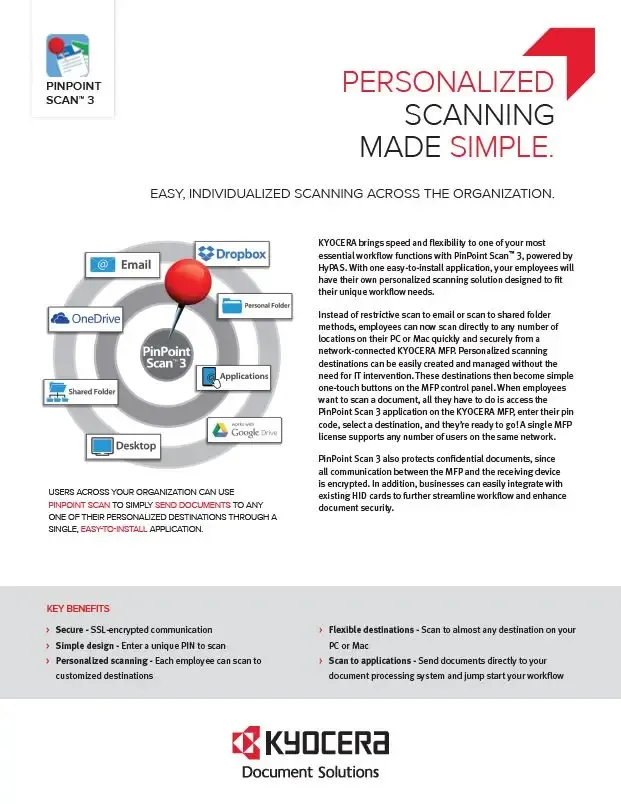 Kyocera, Software, Capture, Distribution, Pinpoint Scan 3, Mega Business Systems