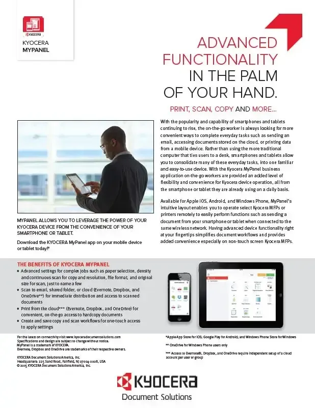 Kyocera, Software, Mobile, Cloud, Mypanel, Mega Business Systems